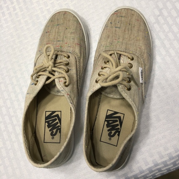 VANS - tan with multi color - women’s size 6 - Picture 2 of 3